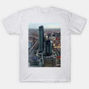 Aerial View of Central Milan with a Skyscraper T-Shirt